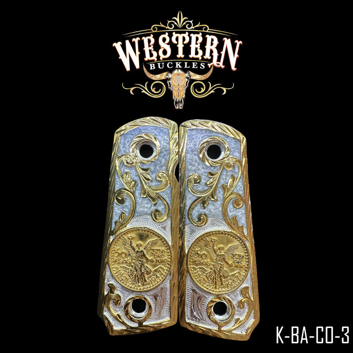 Colt 1911 Centenario Gun Grips — Artisan Resin | Handcrafted by Western Buckles | SKU K-BA-CO-3