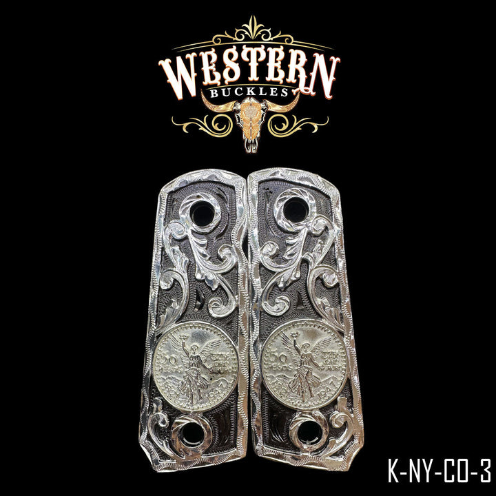 Colt 1911 Centenario Gun Grips — Hand-Engraved | Handcrafted by Western Buckles | SKU K-NY-CO-3