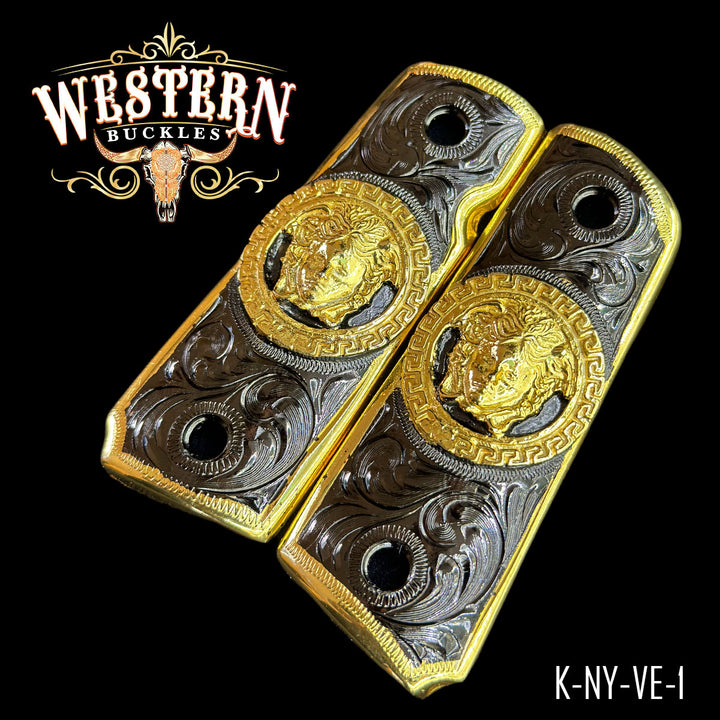 Colt 1911 Gun Grips — Detail View | Western Buckles Handcrafted | SKU K-NY-VE-1