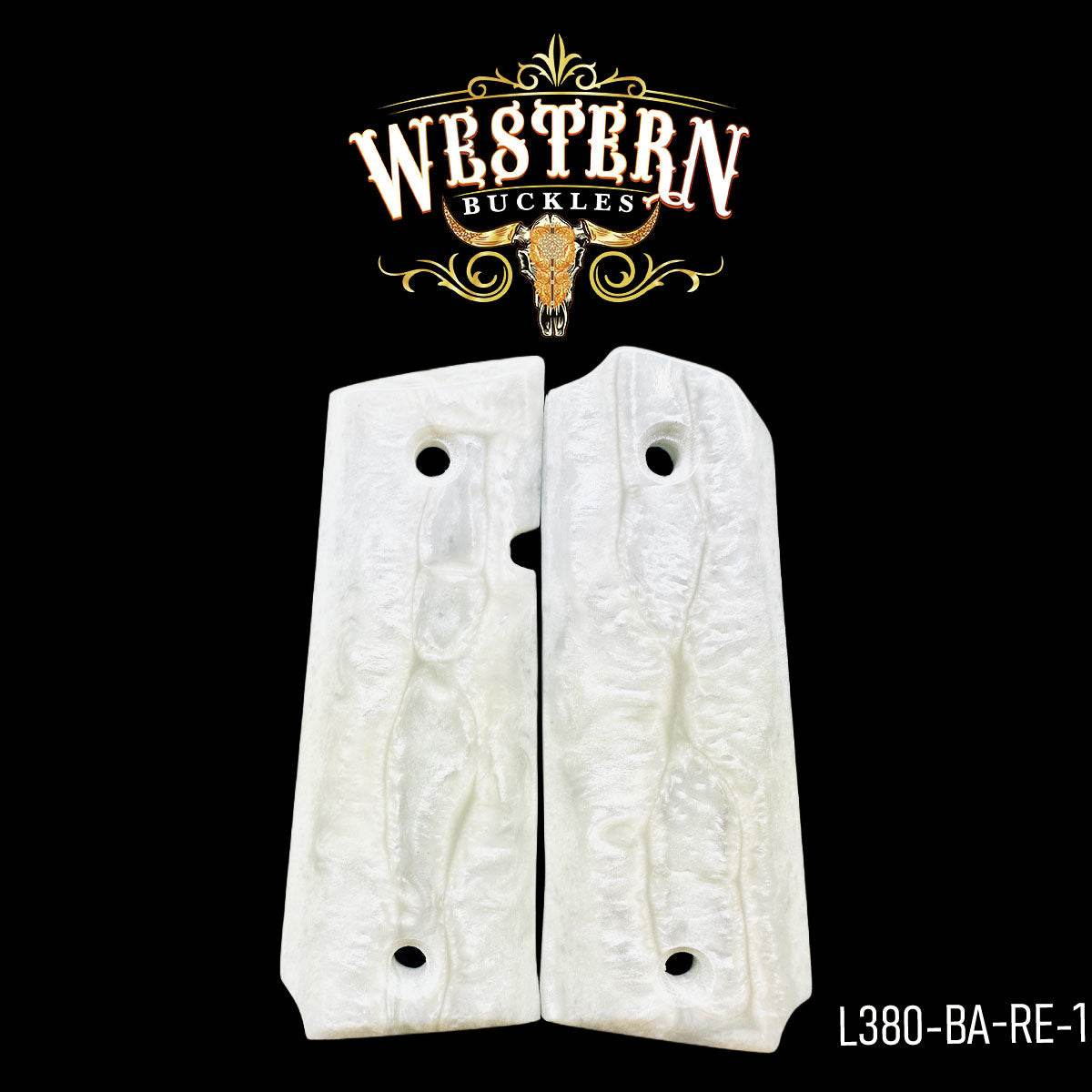 Cachas Llama 380 De Resina Blanca - Western Buckles
