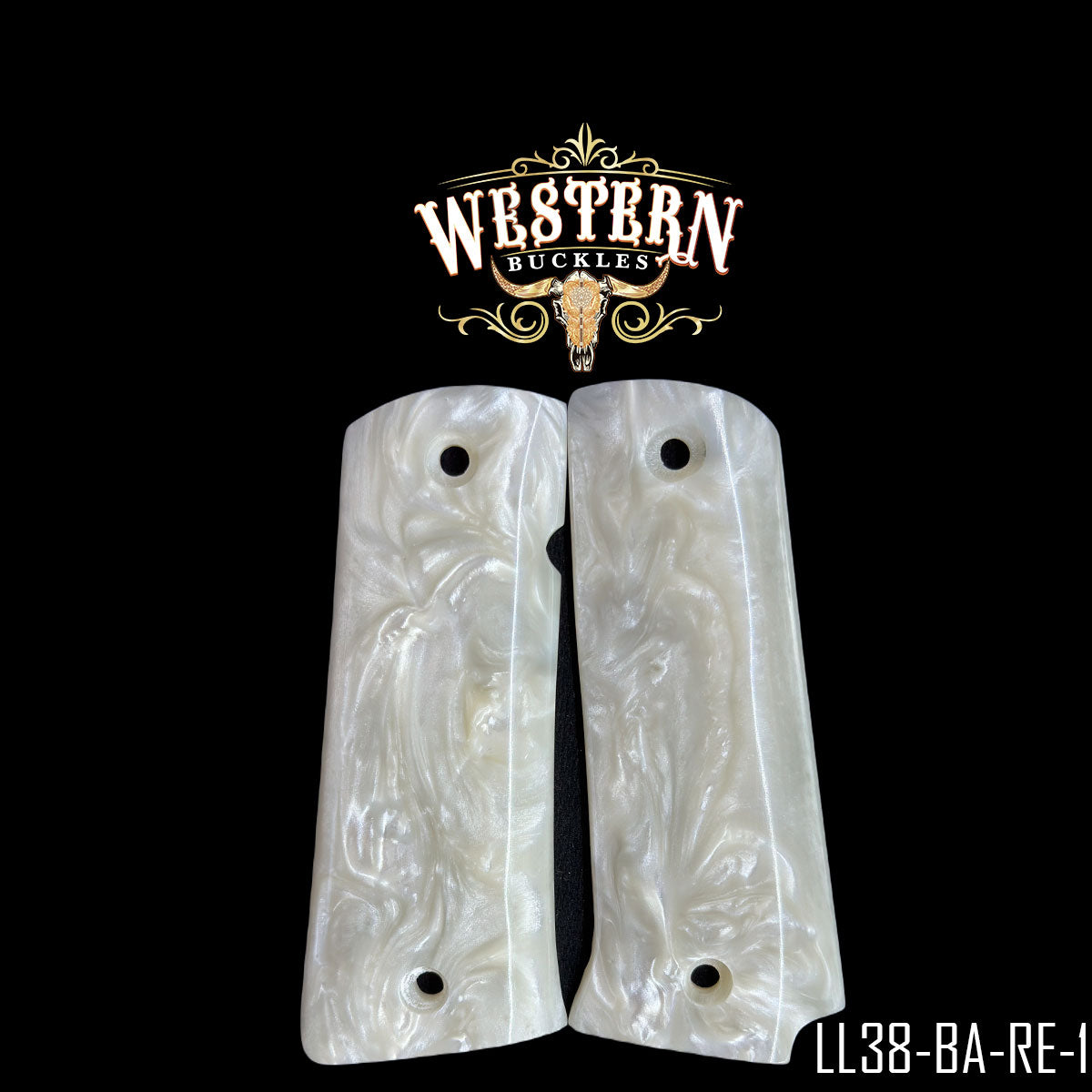 Cachas Llama 38 Super Grips De Resina Blanca