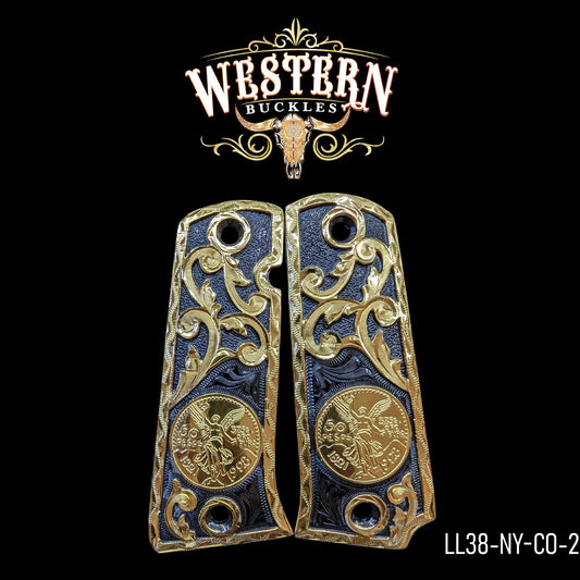 Cachas Llama 38 Super Centenario Niquel negro y  Oro