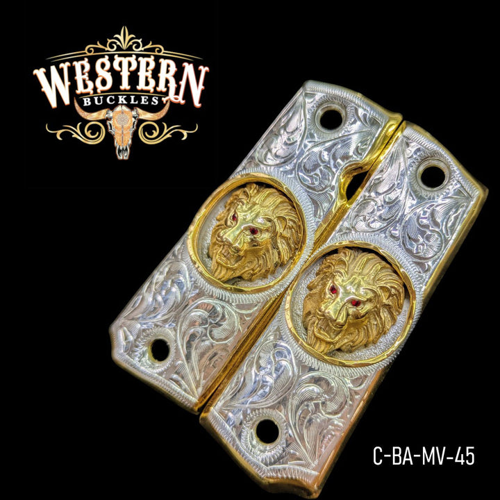 Lion Custom Grips for the Colt 1911 Full-Size — 24K Gold-Plated