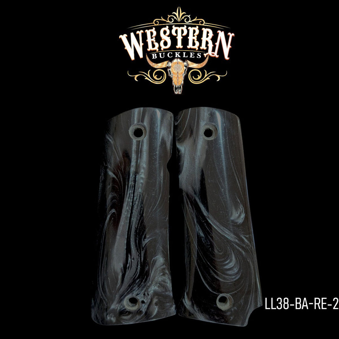 Llama 38 Super Black Resin Grips-The Western Buckles