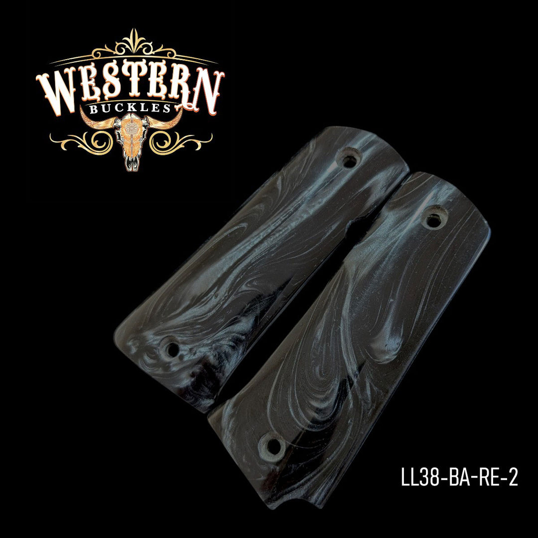 Llama 38 Super Black Resin Grips-The Western Buckles
