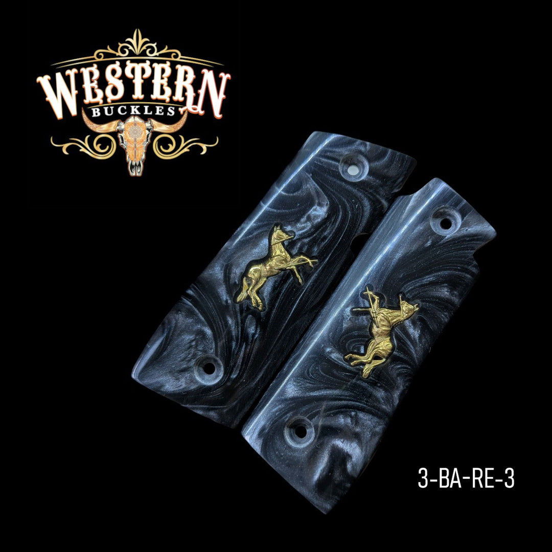 Mustang 380 Plus Black and Gray Resin and Gold