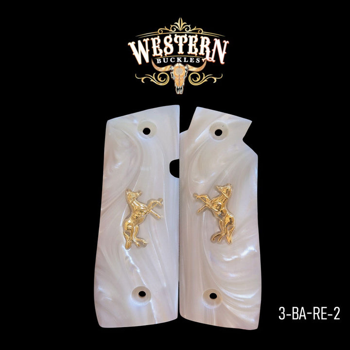 Mustang 380 Plus White Resin and Gold 