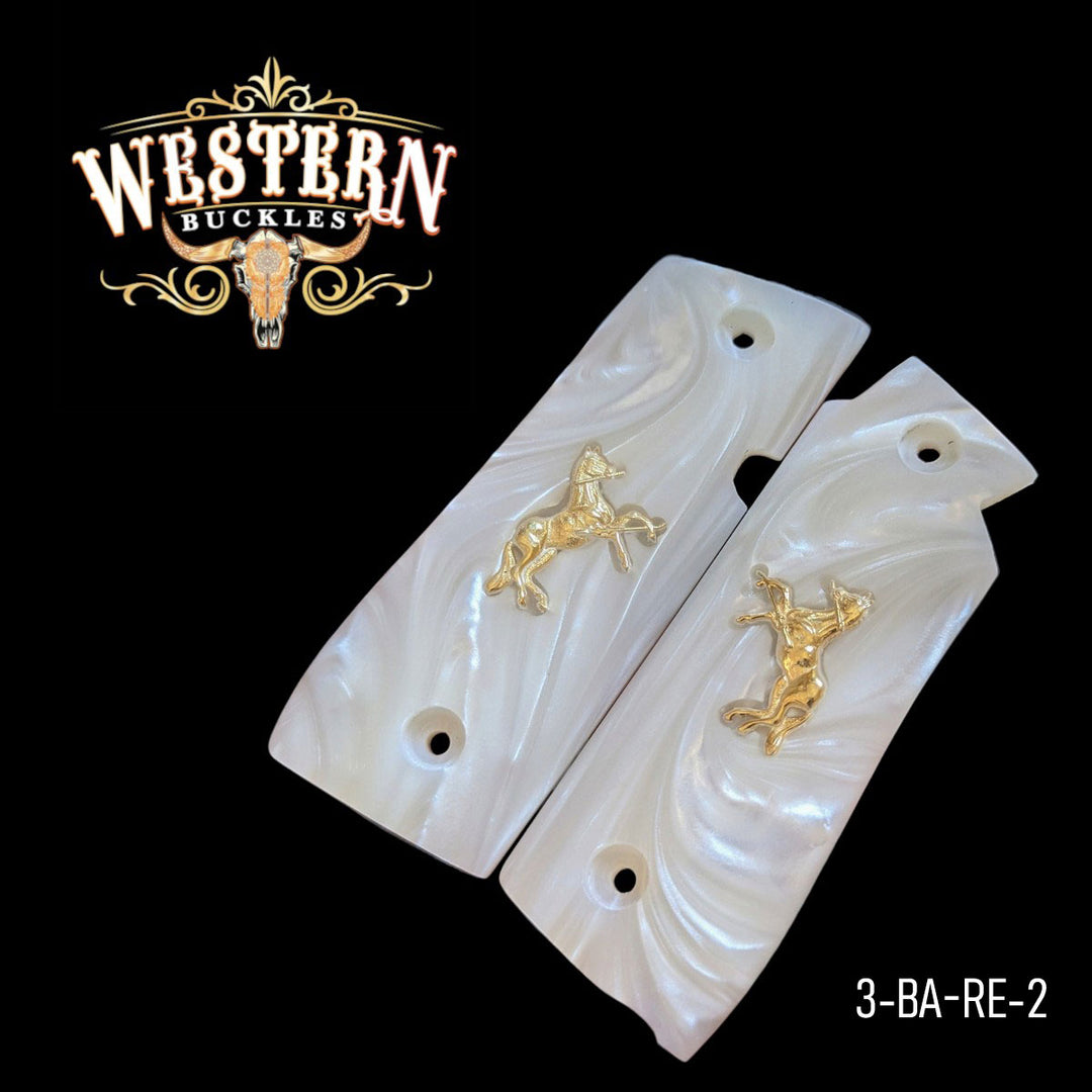 Mustang 380 Plus White Resin and Gold 