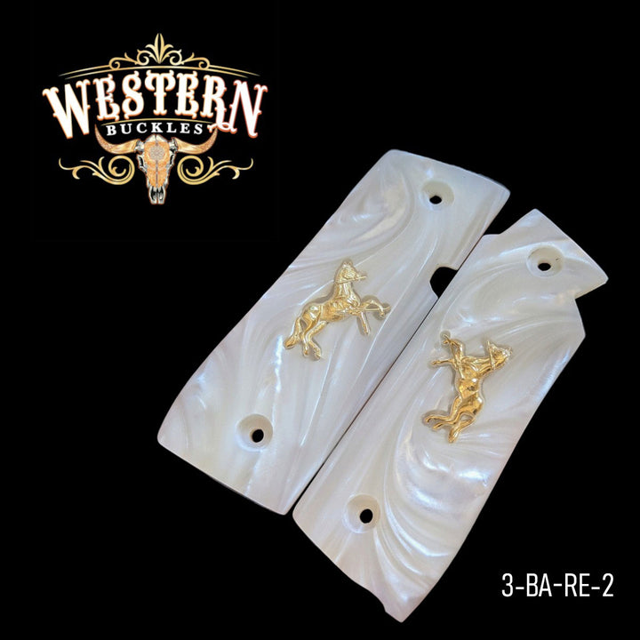 Mustang 380 Plus White Resin and Gold 