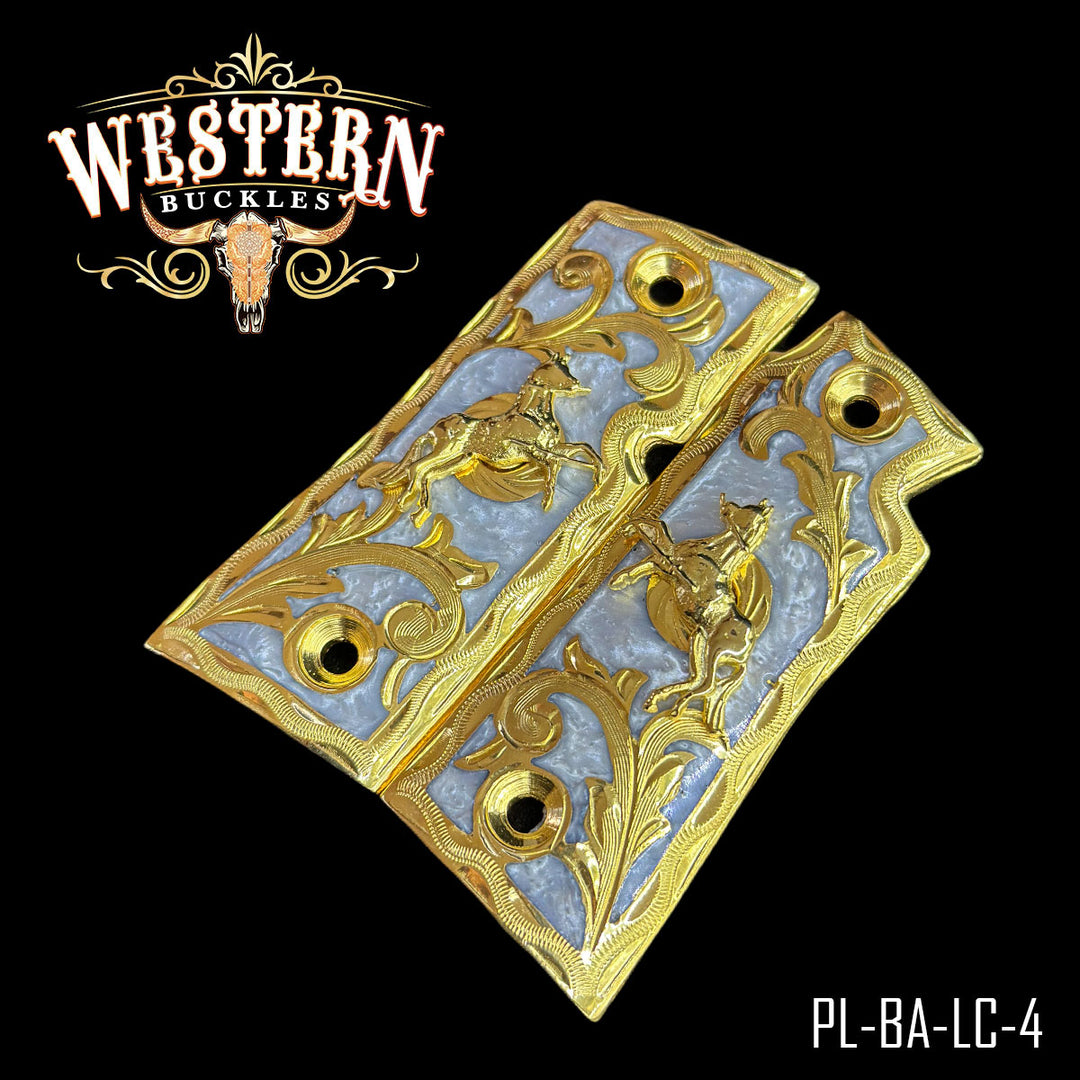 Colt 1911 Gun Grips — Detail View | Western Buckles Handcrafted | SKU PL-BA-LC-4