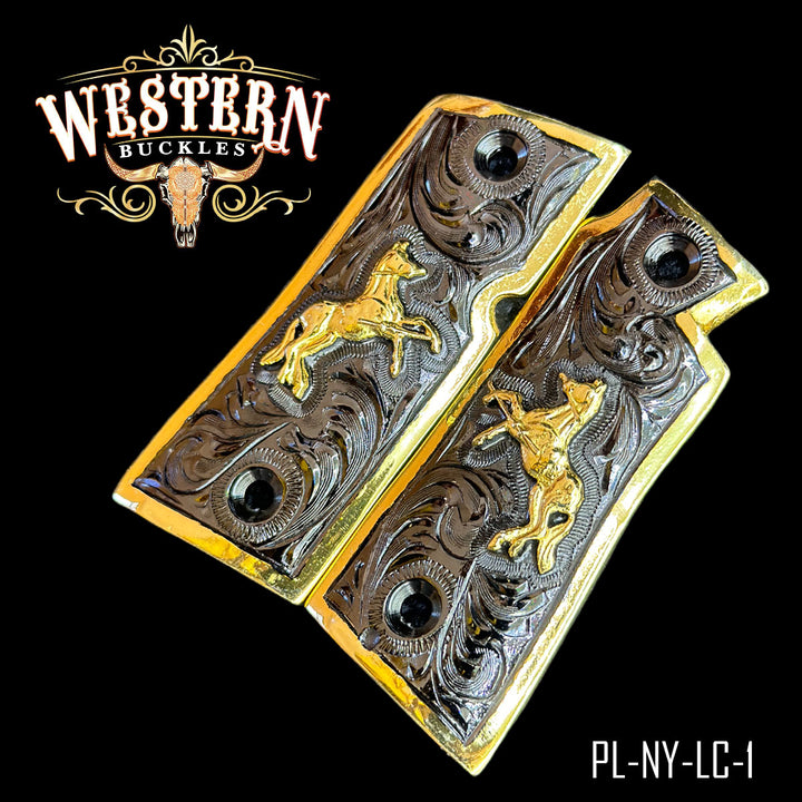 Colt 1911 Gun Grips — Detail View | Western Buckles Handcrafted | SKU PL-NY-LC-1