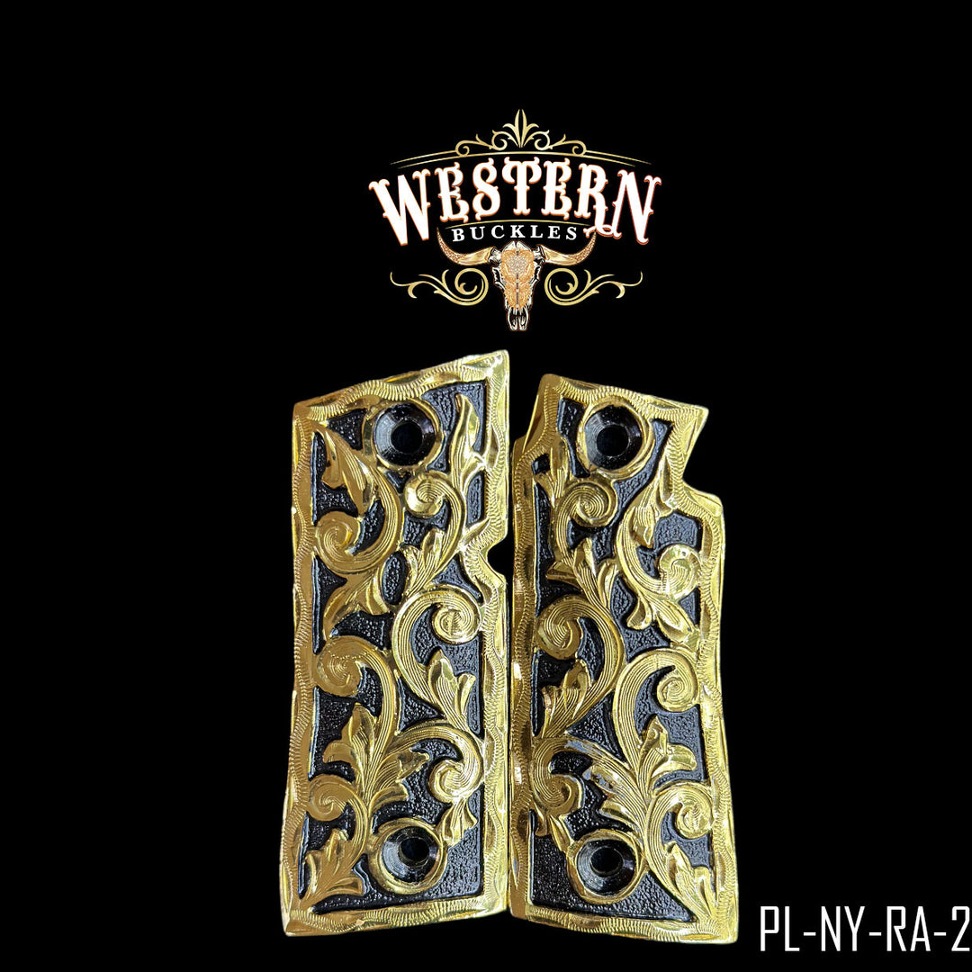 Colt 1911 Cachas — Hand-Engraved | Handcrafted by Western Buckles | SKU PL-NY-RA-2