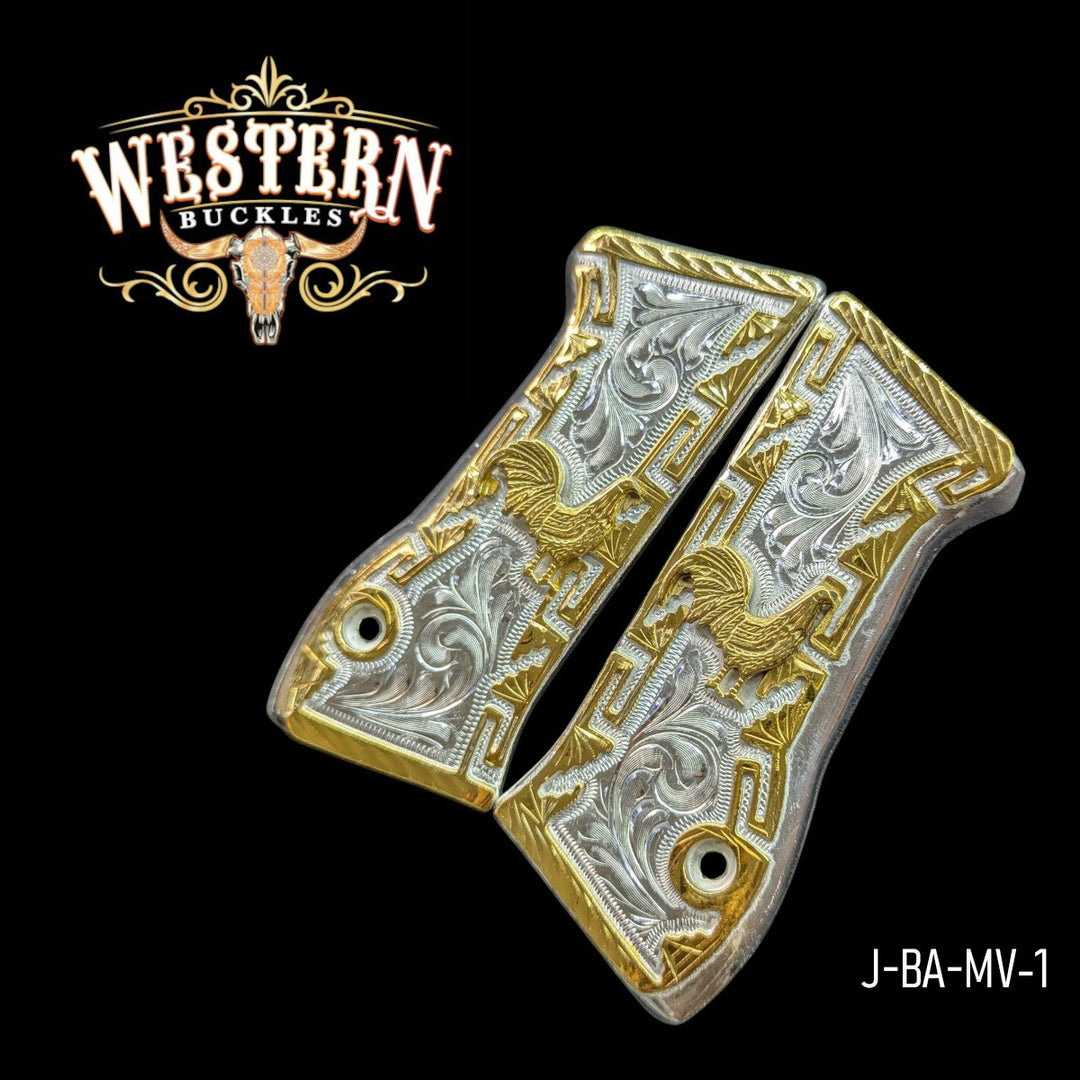 Rooster Custom Grips for the IWI Jericho 941 — 24K Gold-Plated