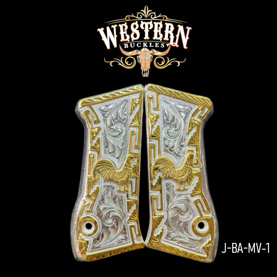 Rooster Custom Grips for the IWI Jericho 941 — 24K Gold-Plated