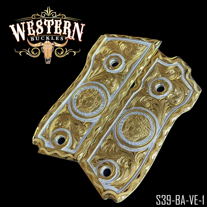 Smith &amp; Wesson Cachas — Detail View | Western Buckles Handcrafted | SKU S39-BA-VE-1