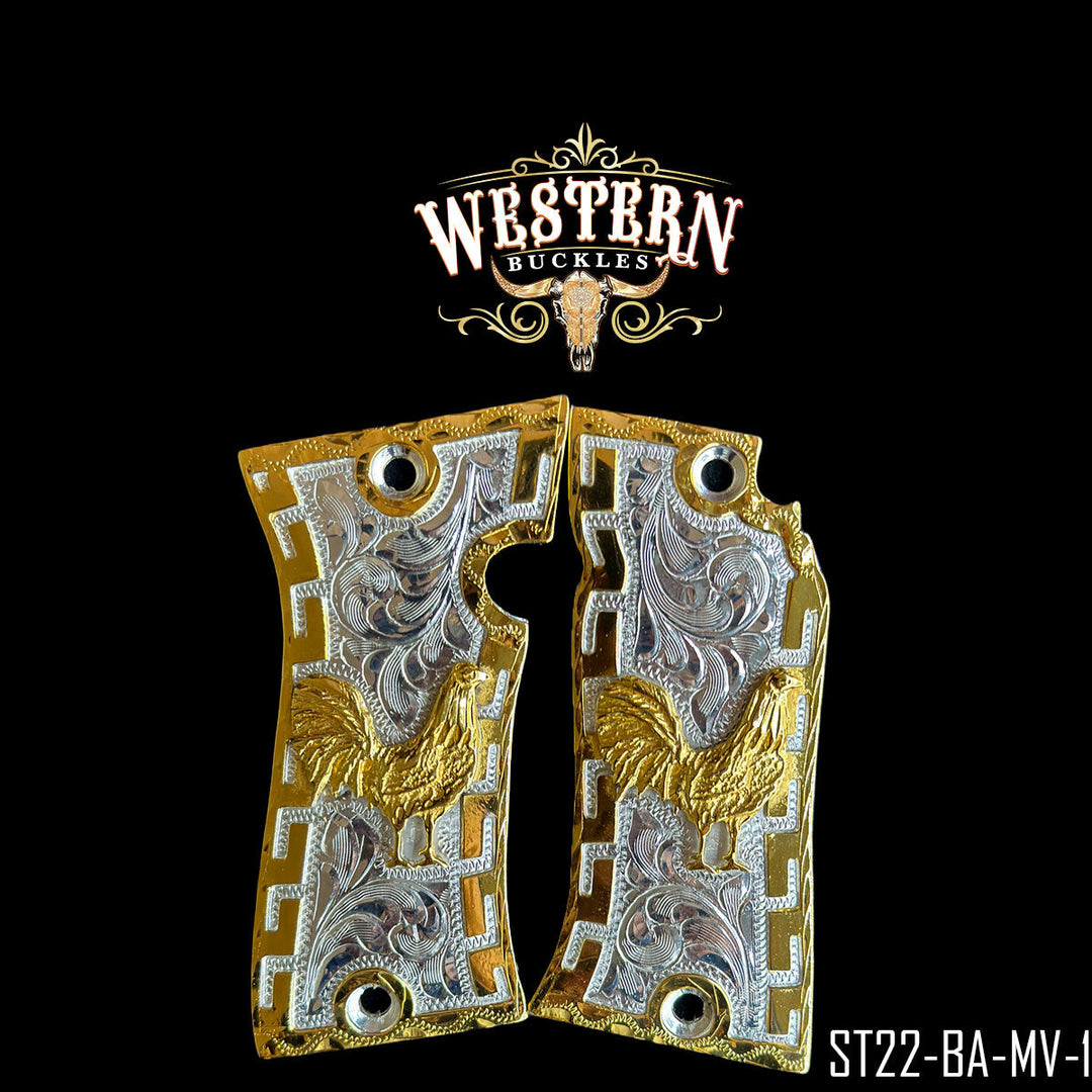 Star Rooster Cachas | Handcrafted by Western Buckles | SKU ST22-BA-MV-1