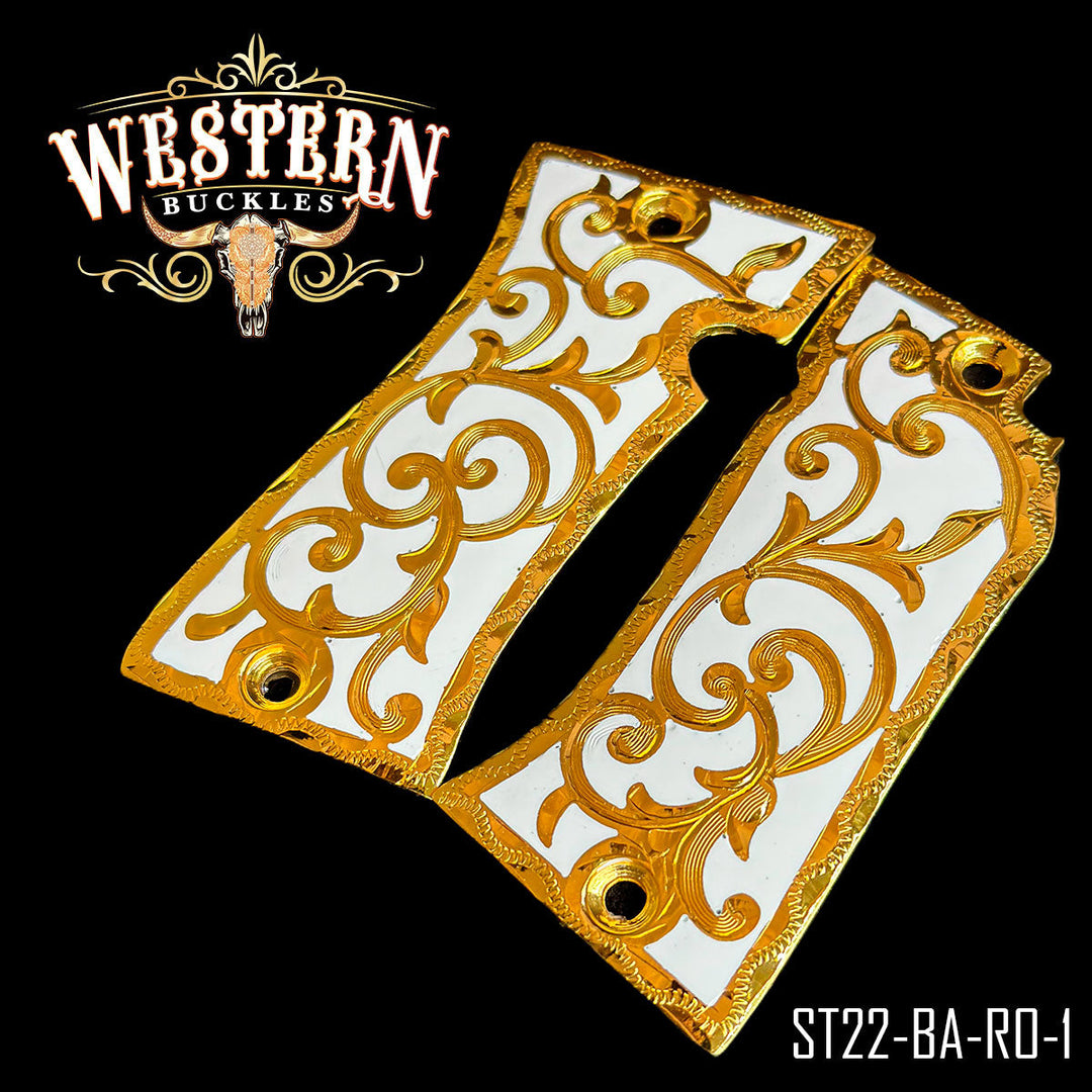 Star Cachas — Artisan Resin — Detail View | Western Buckles Handcrafted | SKU ST22-BA-RO-1