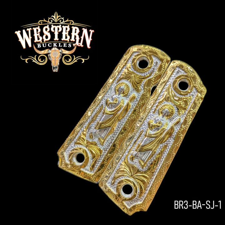 San Judas Custom Grips for the Browning 1911 / .380 / .22 — 24K Gold-Plated