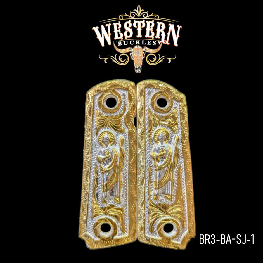 San Judas Custom Grips for the Browning 1911 / .380 / .22 — 24K Gold-Plated