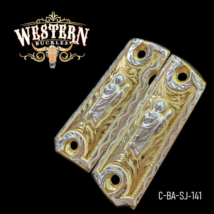 San Judas Custom Grips for the Colt 1911 Full-Size — 24K Gold-Plated