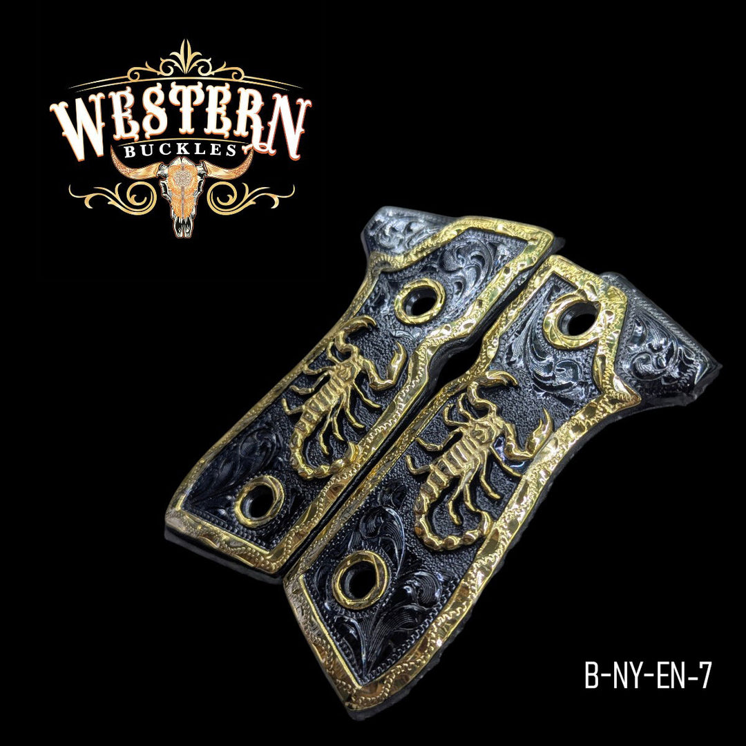 Scorpion Custom Grips for Beretta 92FS — 24K Gold-Plated-The Western Buckles