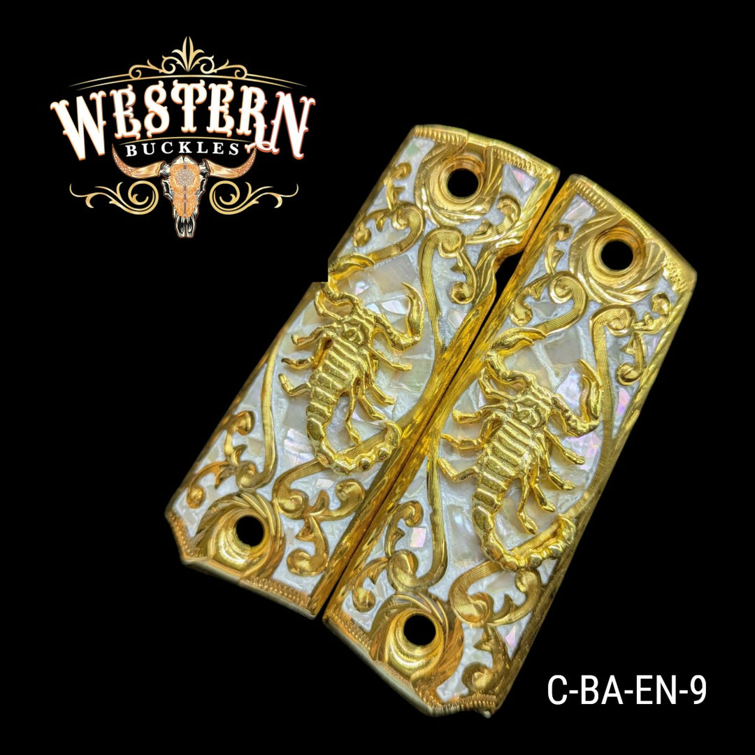 Scorpion Custom Grips for the Colt 1911 Full-Size — 24K Gold-Plated
