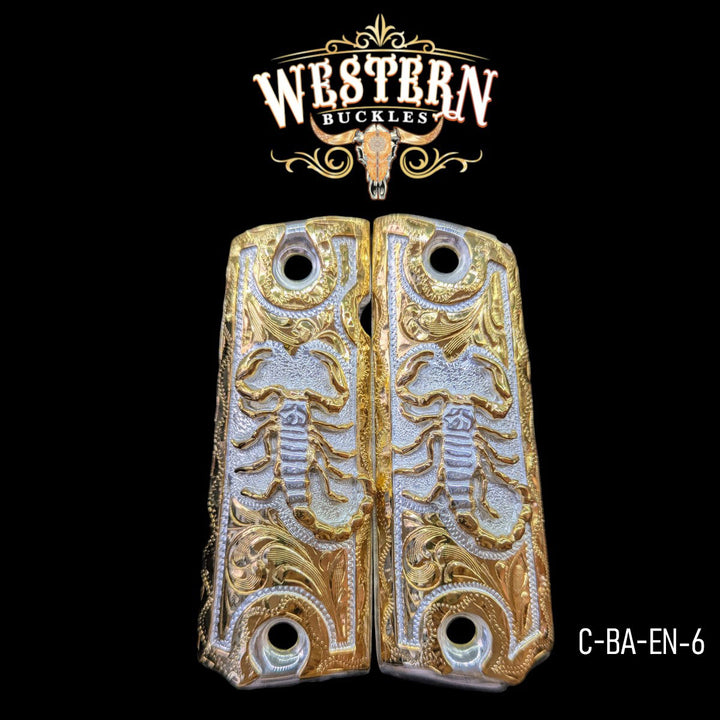 Scorpion Custom Grips for the Colt 1911 Full-Size — 24K Gold-Plated
