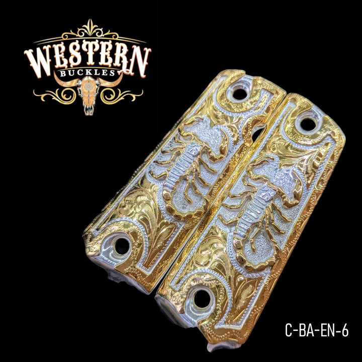 Scorpion Custom Grips for the Colt 1911 Full-Size — 24K Gold-Plated