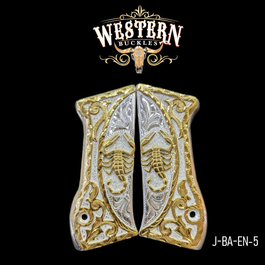 Scorpion Custom Grips for the IWI Jericho 941 — 24K Gold-Plated & Silver-Plated