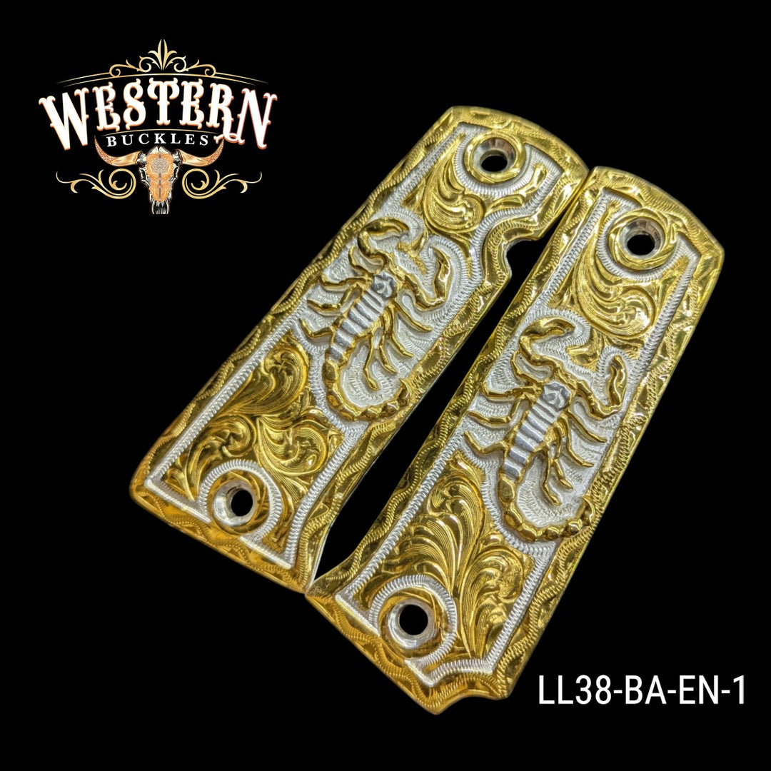 Scorpion Custom Grips for the Llama 38 Super — 24K Gold-Plated