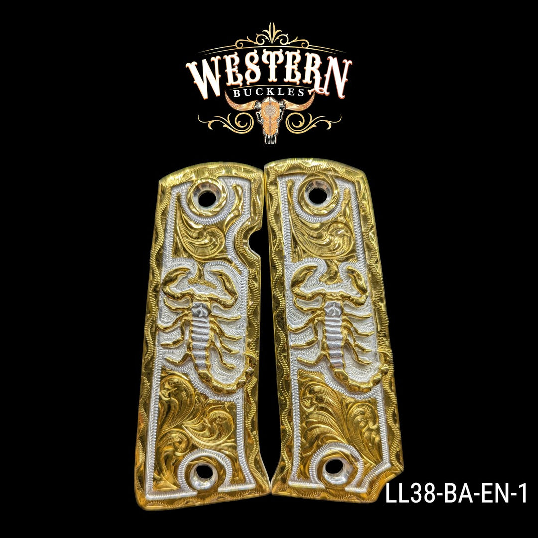 Scorpion Custom Grips for the Llama 38 Super — 24K Gold-Plated