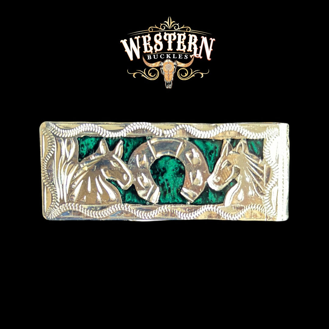 Silver Plated Money Clip Horse-The Western Buckles 