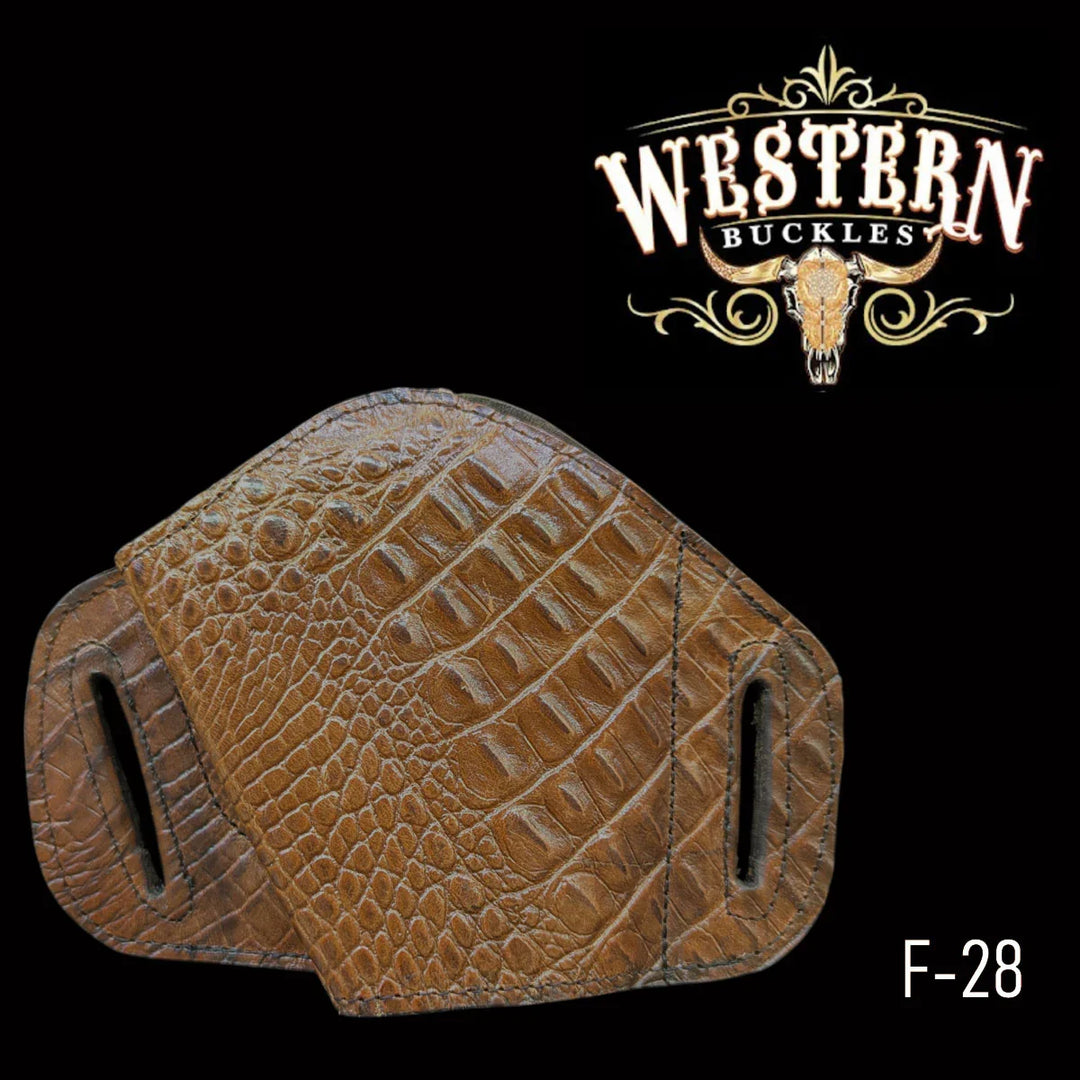Gun Holster Funda Cocodrilo Cafe Claro
