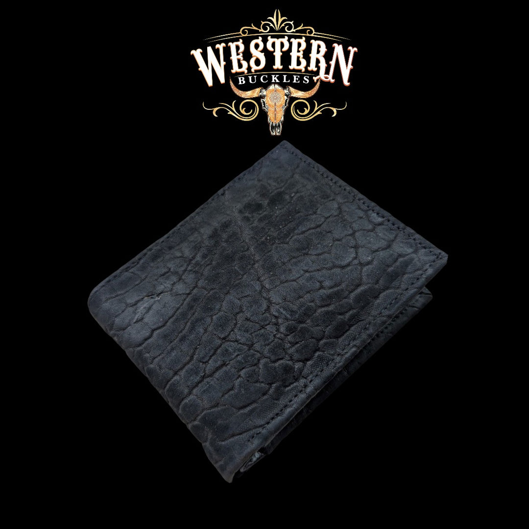 Synthetic Leather Shadow Black Cocodrile Wallet-The Western Buckles