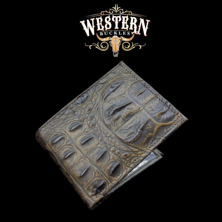 Synthetic Leather Tobacco Brown Cocodrile Wallet-The Western Buckles
