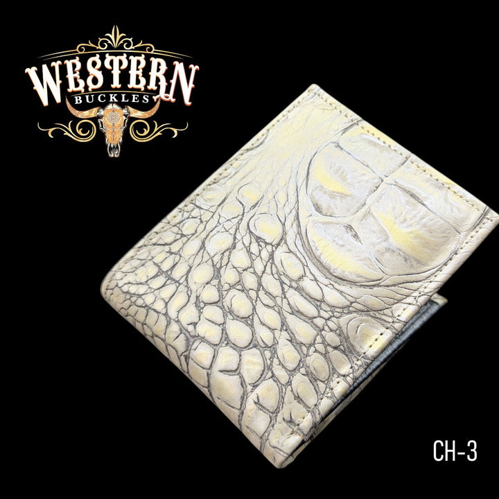 Synthetic Leather Beige Cocodrile Wallet-The Western Buckles