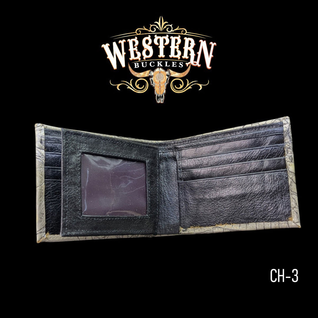 Synthetic Leather Beige Cocodrile Wallet-The Western Buckles