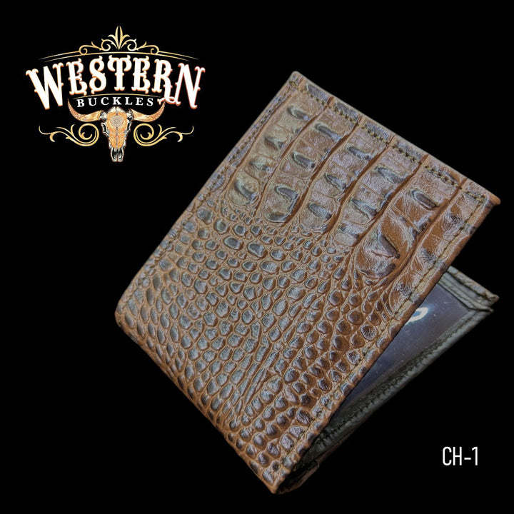 Synthetic Leather Brown Cocodrile Wallet-The Western Buckles