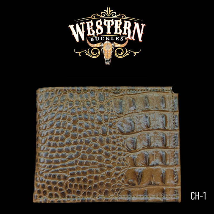 Synthetic Leather Brown Cocodrile Wallet-The Western Buckles