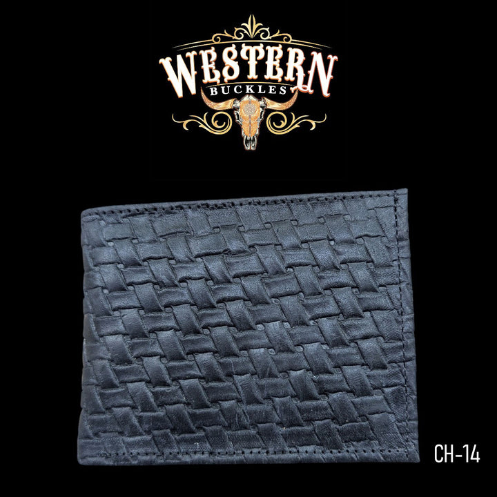 Synthetic Leather Carbon Black Cocodrile Wallet-The Western Buckles