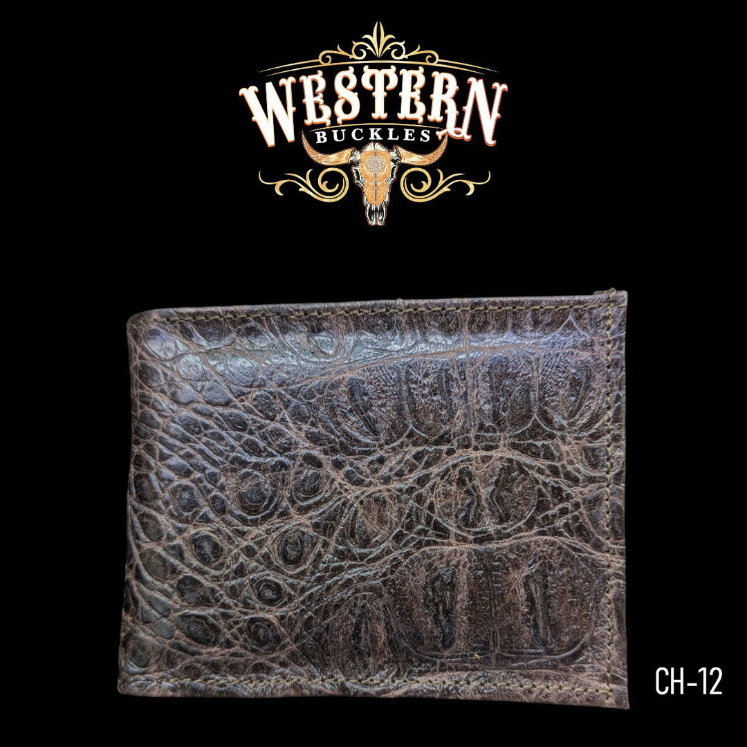 Synthetic Leather Chocolate Brown Cocodrile Wallet-The Western Buckles