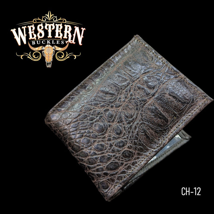 Synthetic Leather Chocolate Brown Cocodrile Wallet-The Western Buckles