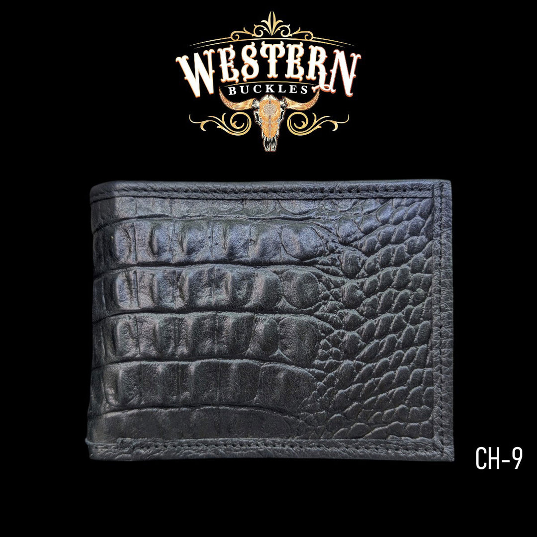 Synthetic Leather Ebony Cocodrile Wallet-The Western Buckles