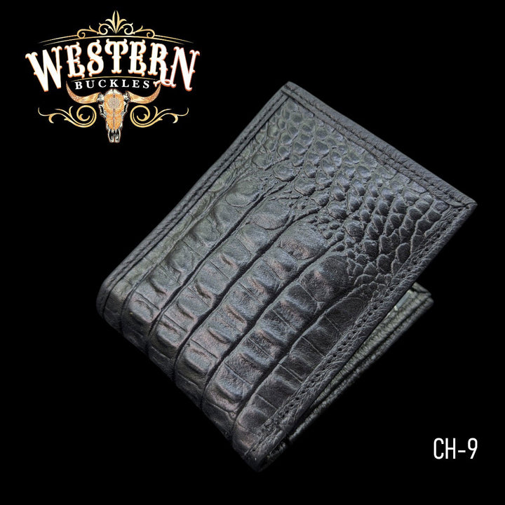 Synthetic Leather Ebony Cocodrile Wallet-The Western Buckles