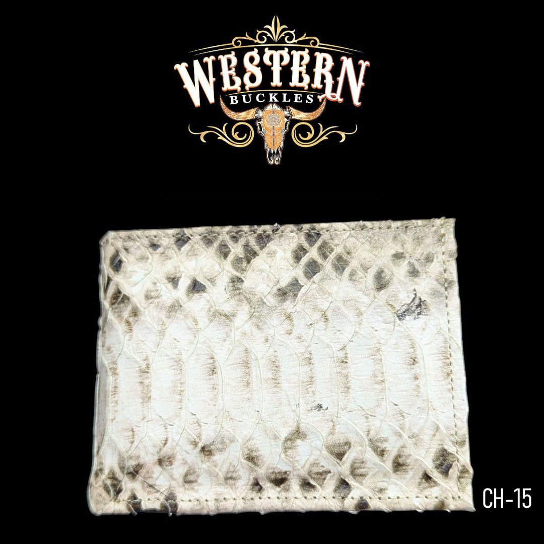 Synthetic Leather Ivory Beige Snake Wallet-The Western Buckles