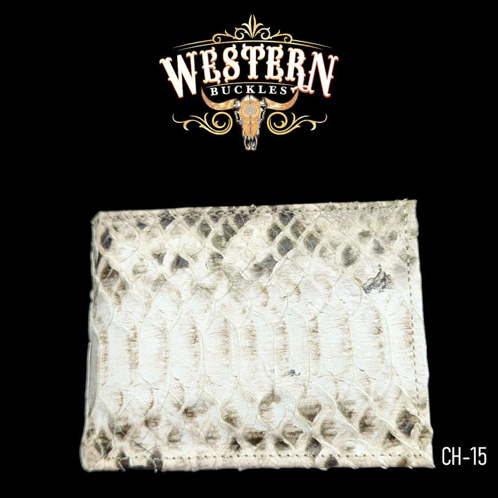 Synthetic Leather Ivory Beige Snake Wallet-The Western Buckles