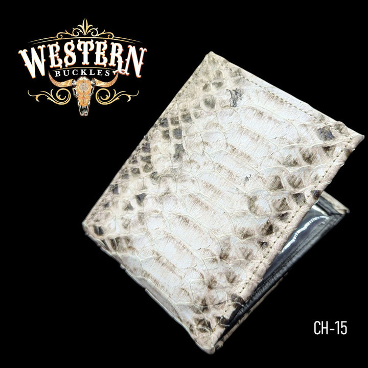 Synthetic Leather Ivory Beige Snake Wallet-The Western Buckles