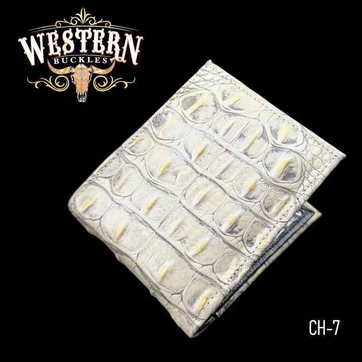 Synthetic Leather Light Beige Cocodrile Wallet-The Western Buckles