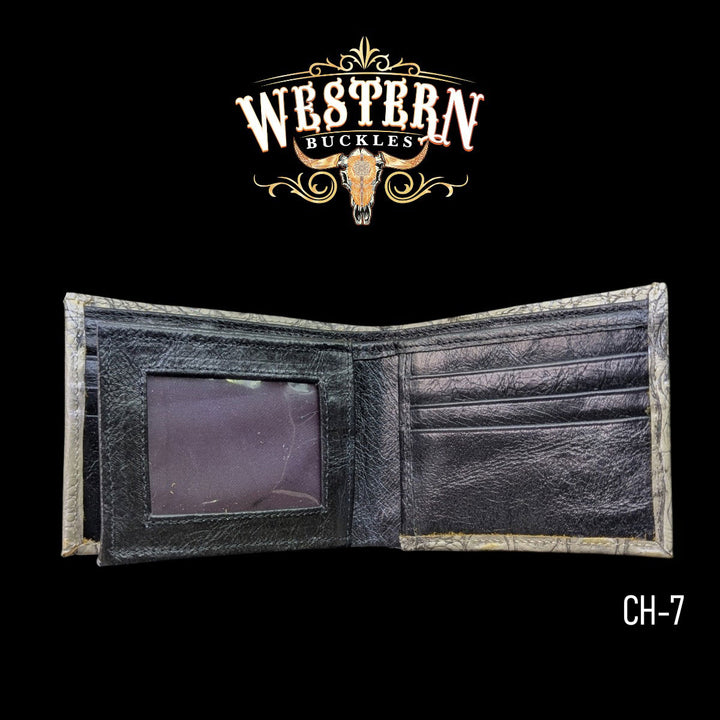 Synthetic Leather Light Beige Cocodrile Wallet-The Western Buckles