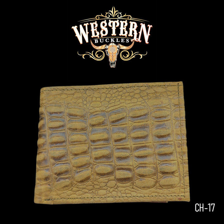 Synthetic Leather Light Brown Cocodrile Wallet-The Western Buckles